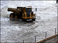 Dumper at work in Southwold