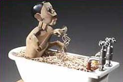 'Man eating spaghetti in the Bath' Cabaret Mechanical Festival