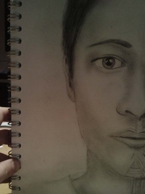 Face of a girl. Outside.
