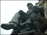Statue of Charles Darwin outside his former school