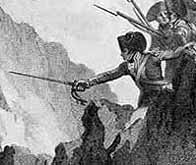 Illustration showing English soldiers seeking out ringleaders of the uprising