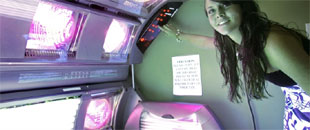 In a tanning salon