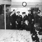 The King visits a plotting room at Portsmouth.