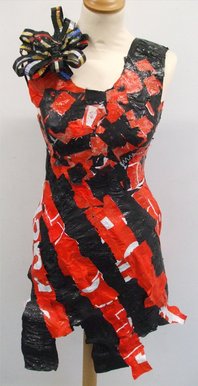Dress made from fused bags