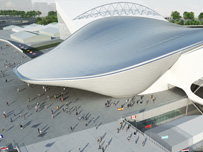Design for the 2012 aquatic centre in east London