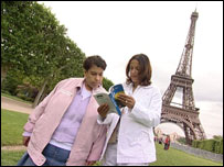 Laetitia and sister Colette in Paris