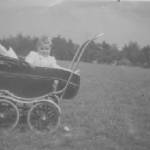Lesley Ann Perry in her Pram in spring 1945 Lesley Ann Perry in her Pram in spring 1945