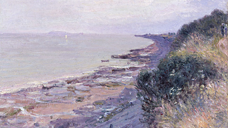 The Cliff at Penarth, Evening, Low Tide by Alfred Sisley, 1897. © Amgueddfa Cymru - National Museum Wales. Acquired with the assistance of The Art Fund and the Gibbs Family Trust, 1993.