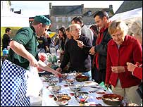 Market stall with food
