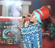 Scene from a reconstruction of a Mayan ritual
