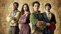 Leonardo (Jonathan Bailey, front) and friends Machiavelli (Akemnji Ndifornyen), Lisa (Flora Spencer-Longhurst) and Lorenzo (Colin Ryan) try to save an unhappy bride