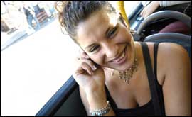 Woman on bus
