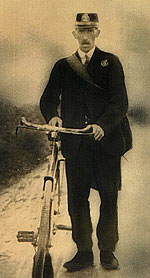 Photo of Phil Boyle, postman in Bellanaleck, 1930