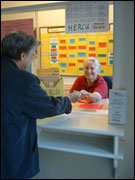 Sister Josie Bulger CJ working in the Credit Union in Hull