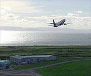 Airplane taking of from Prestwick Airport