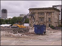Curzon Street Station being demolished