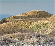 Side profile of the sand dunes on this coast