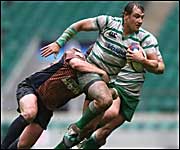 Devon's Regardt Van Eyk in action at Twickenham 