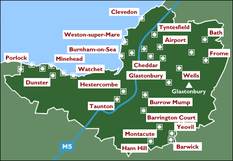 Map of Somerset