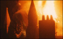 York Minster on fire