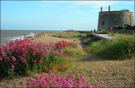 Felixstowe Ferry beach and martello tower