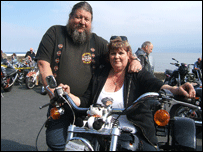 Linda and Rob who met in TT Week 5 years ago