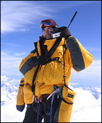 Dr Sutcliffe on top of Mount McKinley.