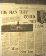 Newspaper report, "The man they could not hang."