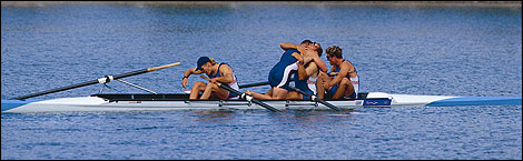 Coxless four gold medallists at Sydney 2000.