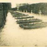 Eight soldiers from ‘A’ company of 7th Battalion, Duke of Wellington’s, West Riding Regiment, were killed on October 29, 1944. These soldiers were buried on October 30, 1944 on land near the farm owned by the Kerstens family. The above Photograph shows the temporary graves. Eight soldiers from ‘A’ company of 7th Battalion, Duke of Wellington’s, West Riding Regiment, were killed on October 29, 1944. These soldiers were buried on October 30, 1944 on land near the farm owned by the Kerstens family. The above Photograph shows the temporary graves.