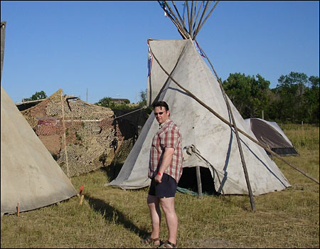 Steve Coen and his teepee