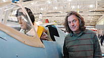 James May with his full-size Spitfire made of Airfix