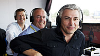 (L-R) Steve Cram, Paul Dickenson and Jonathan Edwards bring the latest action from Delhi