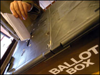 Vote being cast