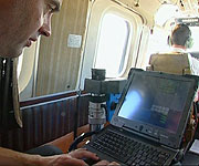 One of the fleet of airplanes which carries out aerial surveys