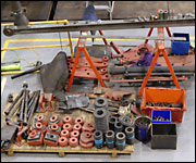 Flying Scotsman in workshop at National Railway Museum