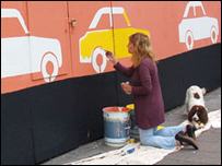 An artist taking part in another PRSC paint-in.