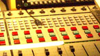 A mixing desk in a radio studio