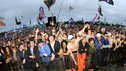 Glastonbury crowds in front of one of the stages