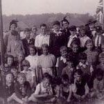 Salvage Cogs party, Limetree Walk, West Wickham, circa 1941