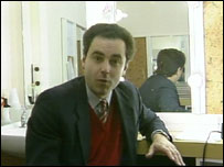 Chris Vacher in dressing room of Hippodrome