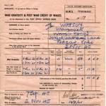 War Gratuity & Post War Credit of Wages form