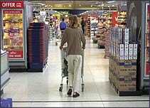 Interior of a supermarket.