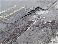 Pothole on Hills Road, Cambridge