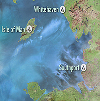 Map showing Southport to Whitehaven 
