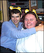 Colin gives Anna a cuddle