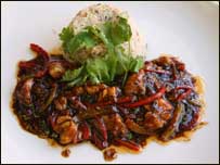 Lobster in black bean sauce