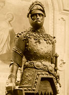 A bronze statue of Arthur, the legendary king of the sixth century Britons
