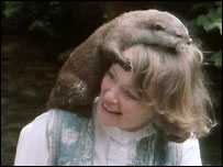 Daphne Neville and 'Bee' the otter