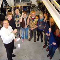 Duncan Davies and the pub bellringers at the Black Bull in Durham